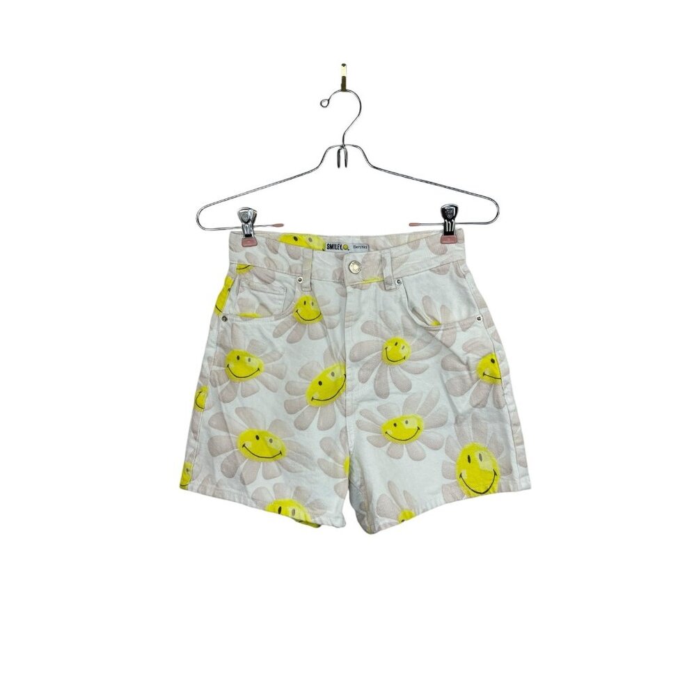 Smiley x Bershka High Waist Denim Shorts Size 2